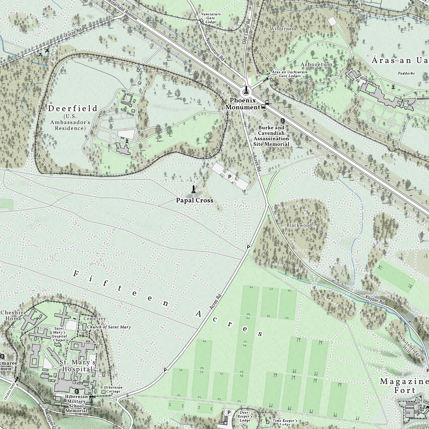 Phoenix Park Wall Map